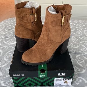 Tan booties in as new condition